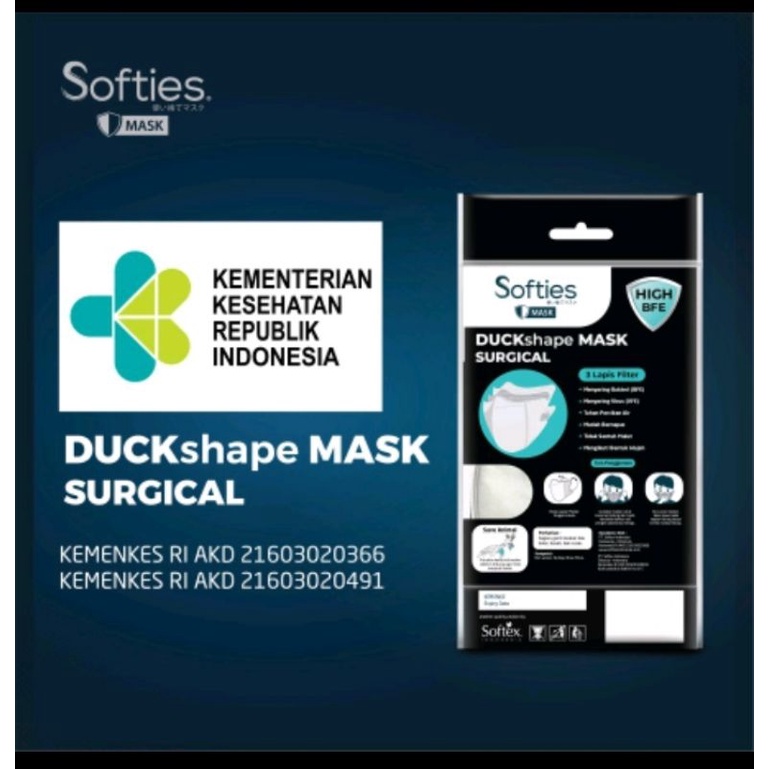 Softies Duckshape Mask Surgical isi 30 masker