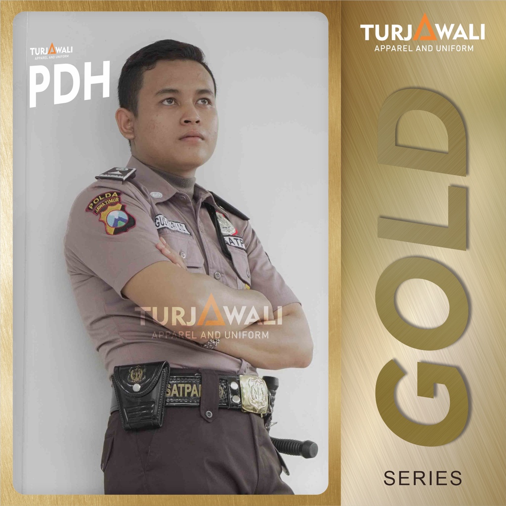 Baju Atasan PDH PDL Seragam Satpam Turjawali Asli Original Seri Gold