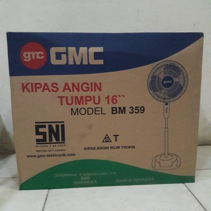 Stand Fan Kipas Angin GMC 359-325 plus Ukuran 16 Inchi Baling-Baling 5 Plastik HARGA TERJANGKAU PROMO