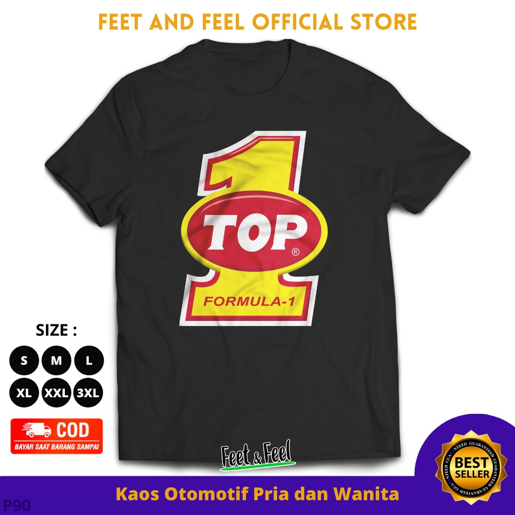 Kaos Oli Top 1 Baju Otomotif Cowo & Cewe Baju Bengkel Balap Drak Race S-XXXL