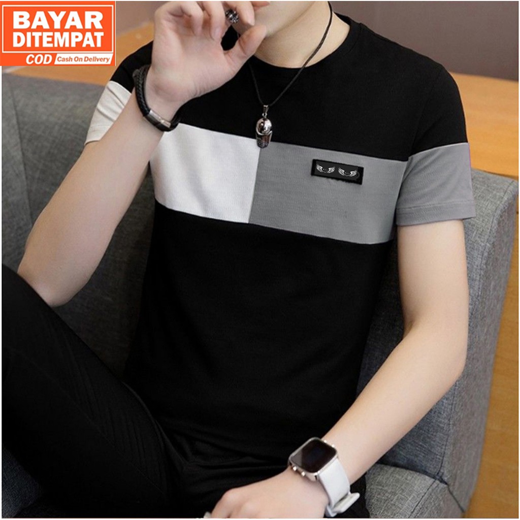 Kaos Kombinasi Hitam Polos Terbaru Kaos Pria Kekinian Kaos Kombinasi Hitam Polos Terbaru Kaos Pria Kekinian