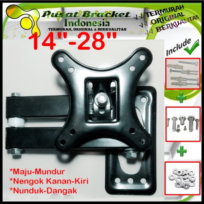 Bracket Tv Monitor Lengan 14&quot; s/d 28&quot; 6 arah Fleksible PBI.SWK1-006