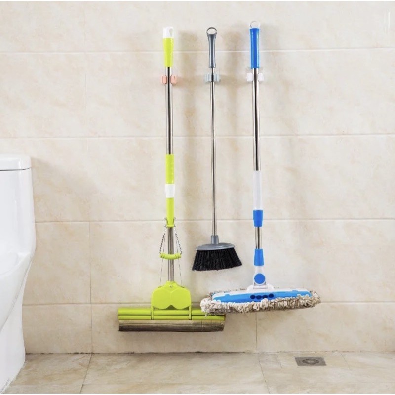 Gantungan Hook Penjepit Sapu Pel di Dinding / Mop Holder / Mop Broom Holder