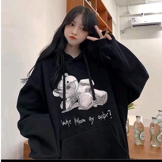 HOODIE WANITA OVERSIZE WHE KILLOM BEAR // ATASAN WANITA PREMIUM SIZE M TO XXL // JUMPER WANITA KOREAN STYLE FLEECE TEBAL LEMBUT TERBARU,