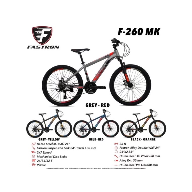 Sepeda Gunung MTB 24 Fastron f260 MK 3x7 Speed