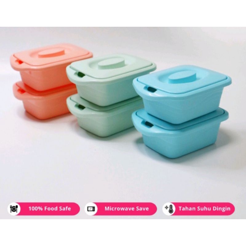 Calista lotus square set 2 pcs / Tempat sayur calista 700 ml /wadah lauk calista lotus square