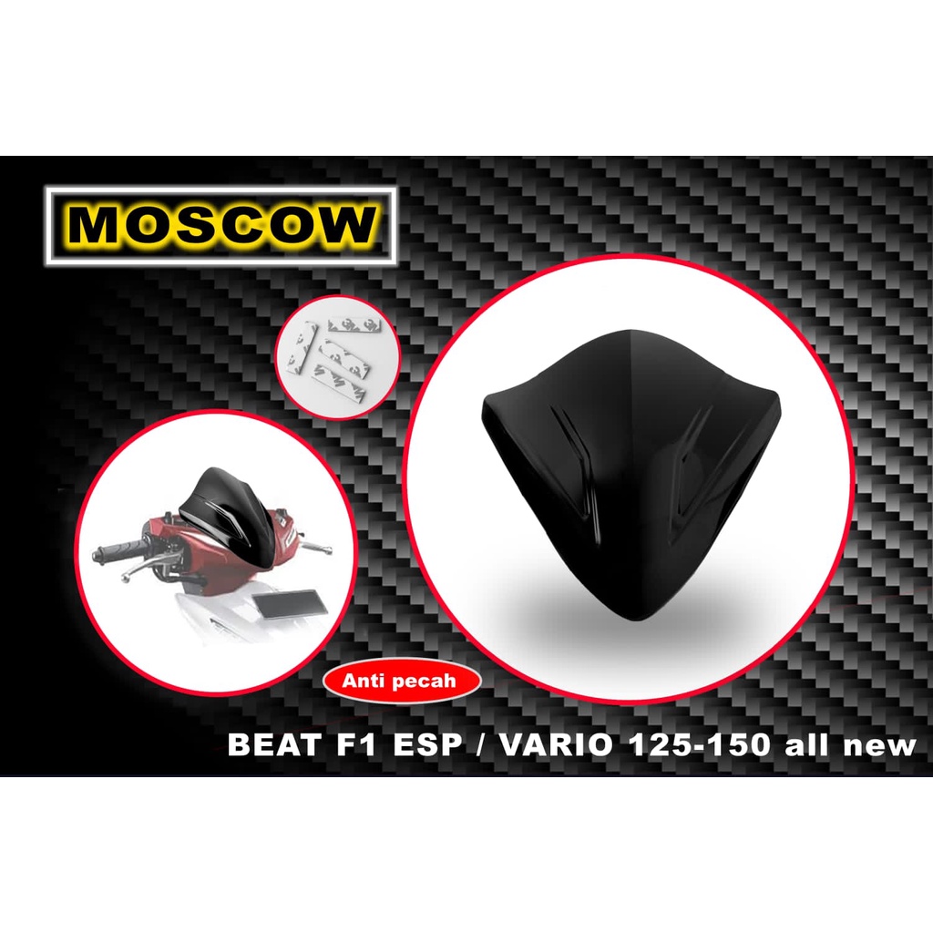 TGP Visor  / Winshield / Winsil Motor Beat,Karbu(2008-2012)/Beat,FI,ESP,Injeksi,(2014-2016)/Vario,125/150,(2014-2017)/Aerox,155,Aksen/Hitam,Smoke,Karbon,Bening,Winsil,Winshield,fisor,