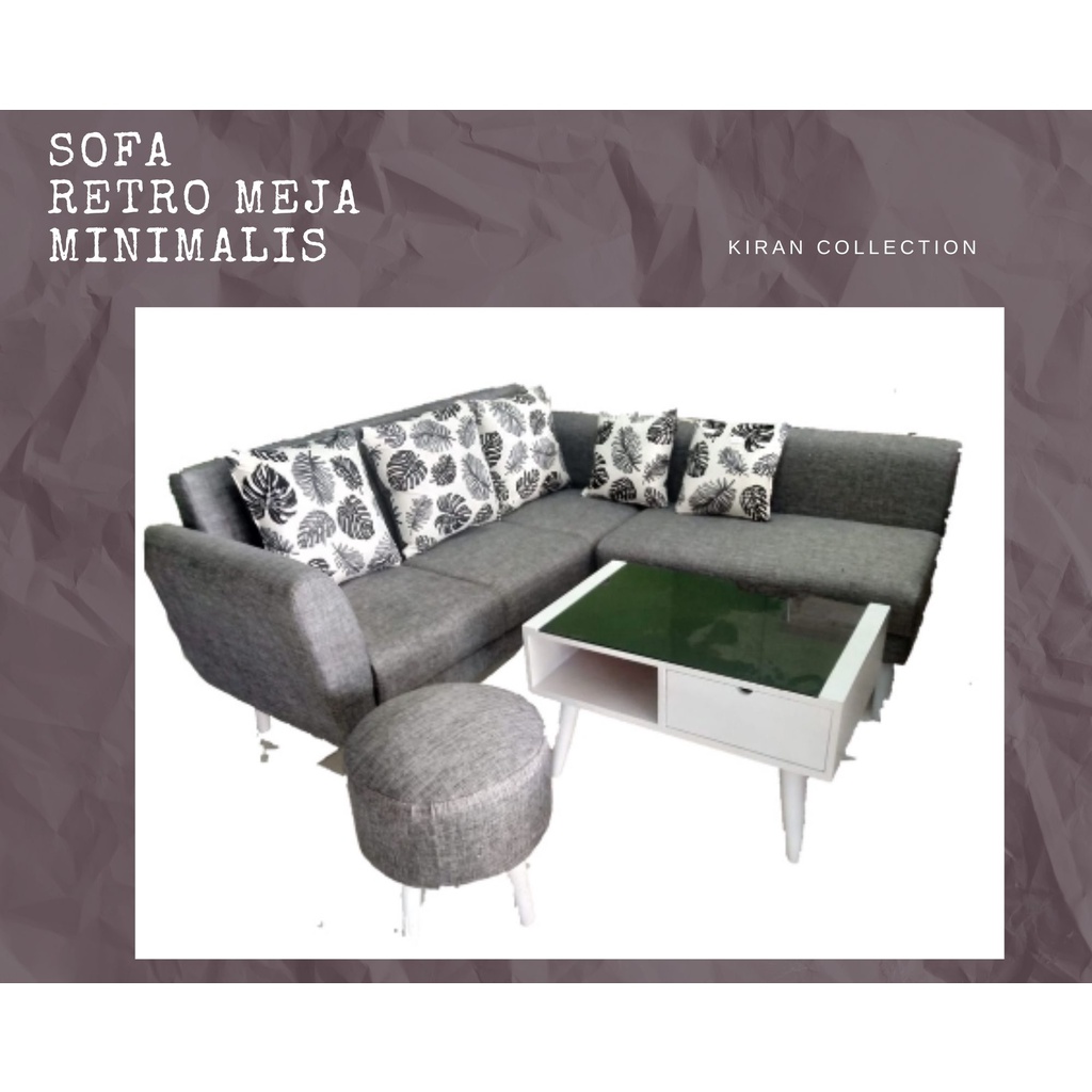 GRATIS ONGKIR BANDUNG sofa retro minimalis plus meja / sofa kekinian