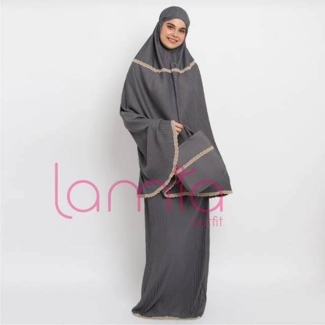 ARUNA Lamia mukena plisket renda