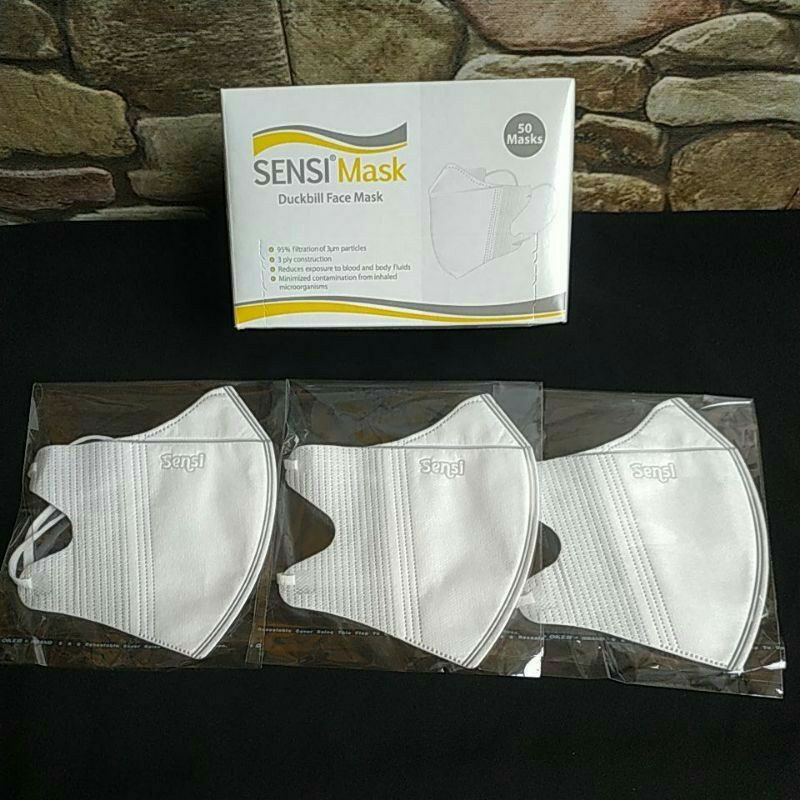 ECER 1 PCS - MASKER DUCKBILL SENSI REPACK MURAH ORI EMBOSS SENSI