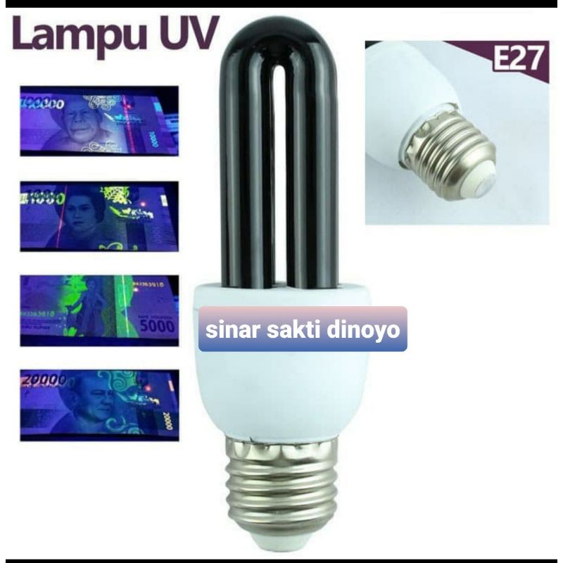 Lampu uv tester uang palsu / money detector / pendeteksi uang palsu 15w