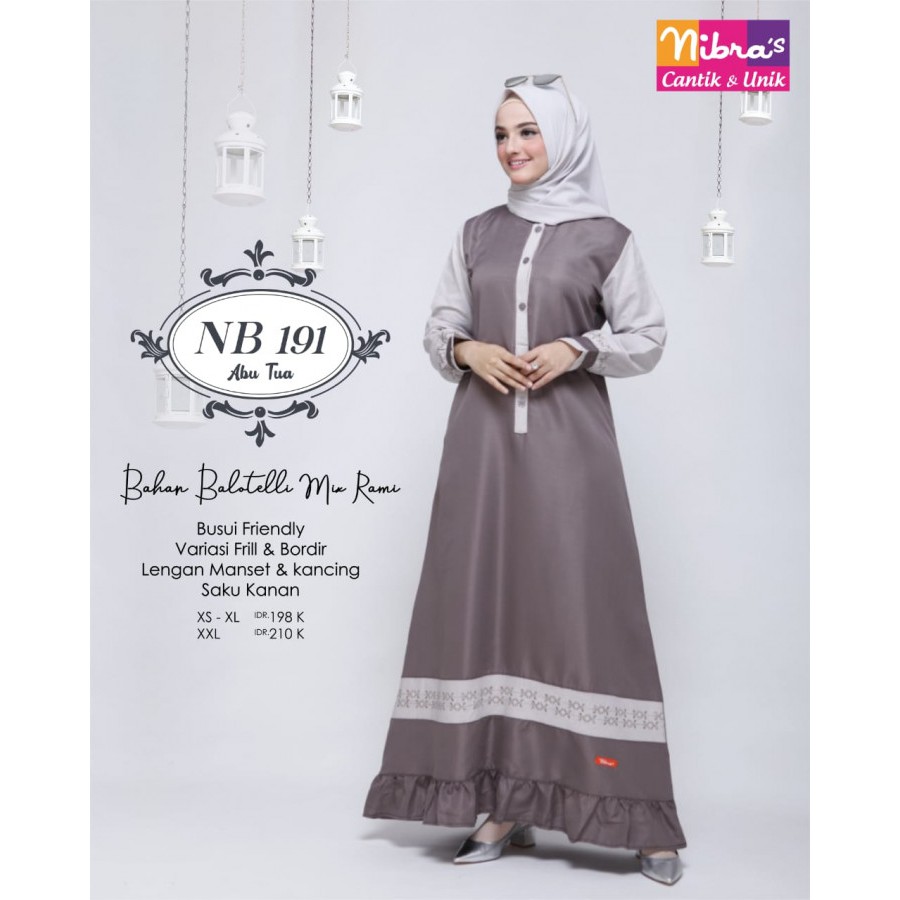 Gamis Nibras Terbaru Koleksi 2019 Nb 191 Shopee Indonesia