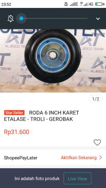 Roda 6 Inch Karet Etalase - Troli - Gerobak