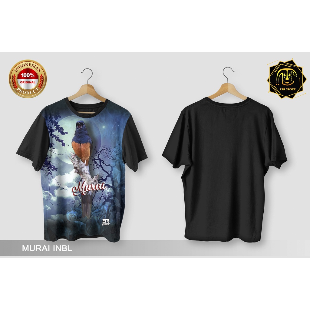 [ BAYAR DI TEMPAT ] BAJU PRINTING GAMBAR BURUNG MURAI INBL - KAOS DISTRO ORIGINAL MOTIF HEWAN BINATA