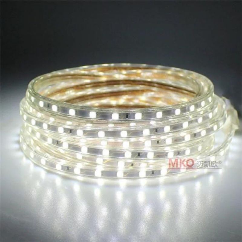 LED Strip selang 5050 220V / Meter super terang putih