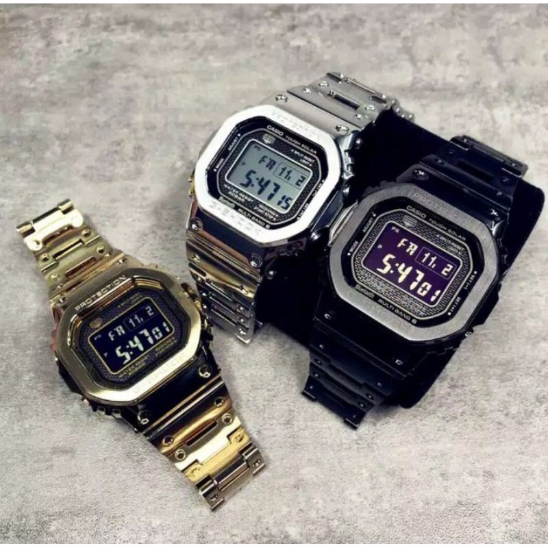 Jam Tangan Casio G-Shock GMW-B5000 Digital Rantai Stainless Steel Pria Elegan Terbaru