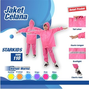 Jas Hujan Celana anak stelan STAR KID plevia type 110 seperti Kido Kids Cakep