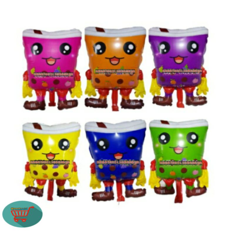 Balon karakter boba kaki balon grosir terbaru / balon boba