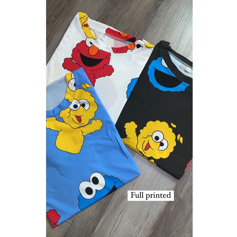 Oversize Tee Tshirt Wanita   Model Longgar Motif Sesame Besar