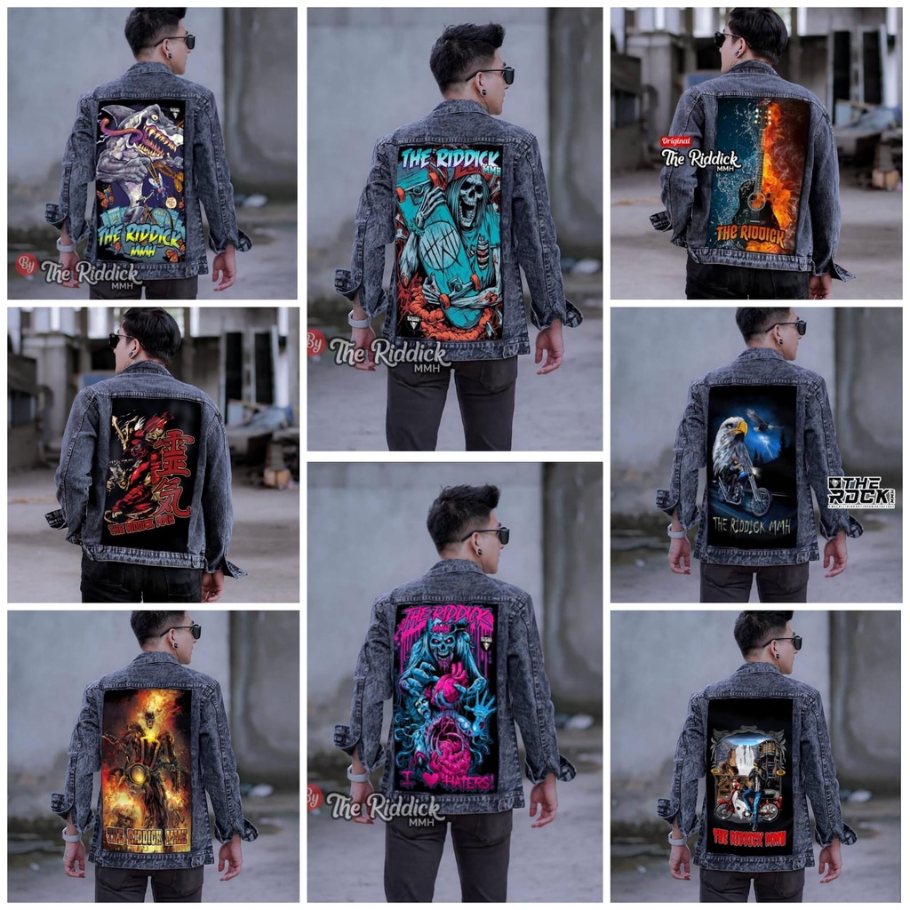 bayar ditempat/ jaket pria denim jeans bergambar belakang/ jaket jeans pria terbaru 2022 /jaket pria printing/ jaket jeans pria bergambar terbaru/ jaket pria keren