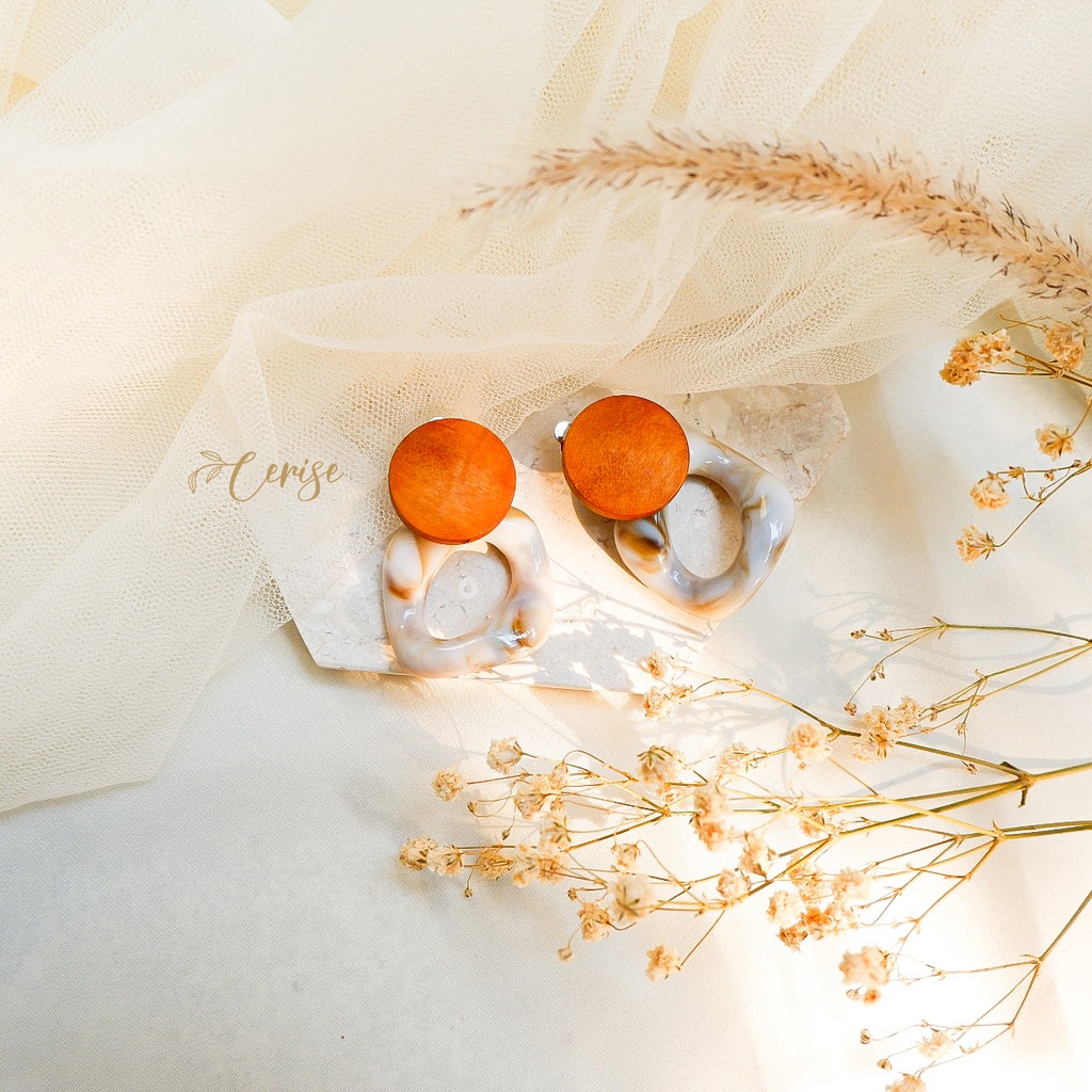 Revina Earrings | Anting jepit retro korea tanpa tindik aksesoris wanita cantik