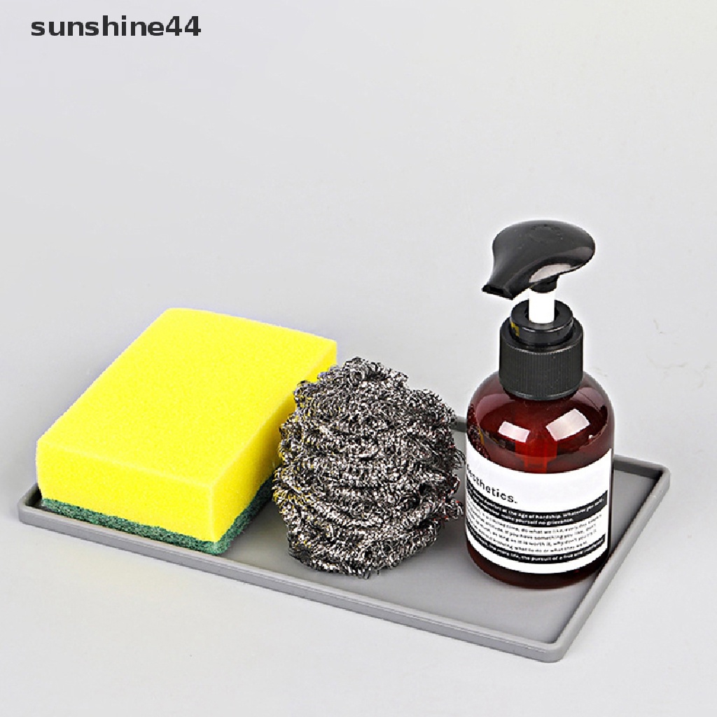 Sunshine Holder Sabun / Teh / Kopi Bentuk Kotak Bahan Silikon Anti slip Untuk Kamar Mandi