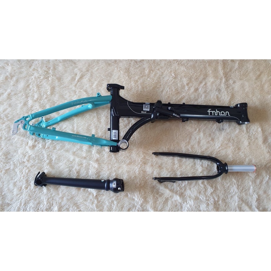 Frame Set Fnhon Blast 20 inch Discbrake Aluminum 2 Warna Blue Black 22 inch Sepeda lipat Biru Hitam Handlepost ukuran 31 35 37 cm telescopic