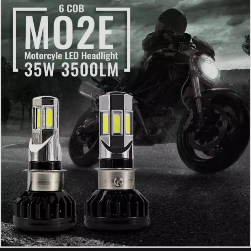 RTD R8 Lampu Utama Motor LED 6500K 6 sisi 35 Watt H4 H6 HS1 AC DC Headlamp HID Original Super Terang