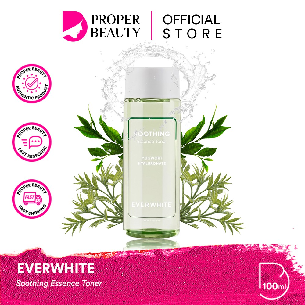 EVERWHITE Soothing Essence Toner Indonesia / Facial Wash Essence Serum Eye Cream Clay Mask Masker