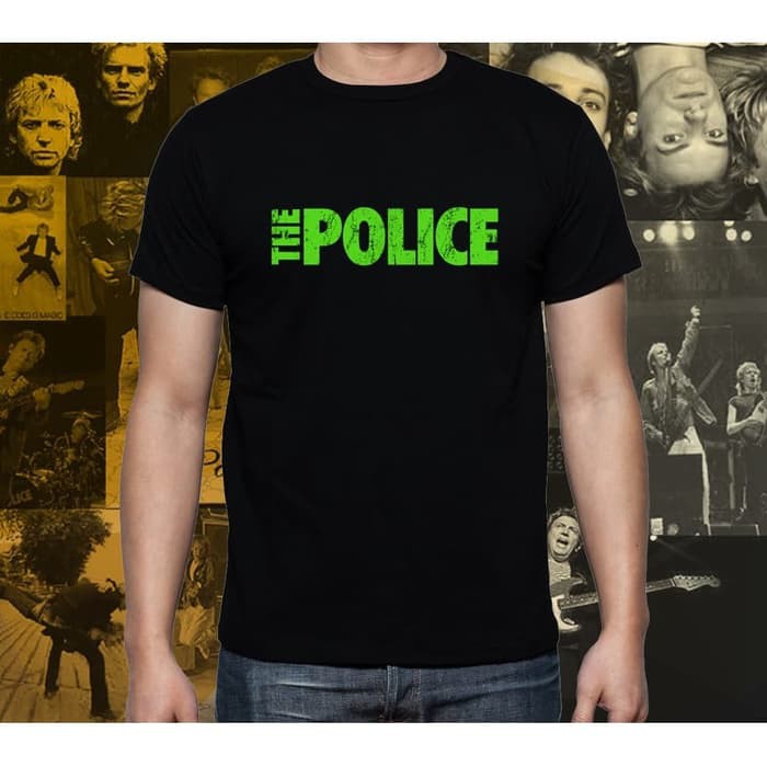 Kaos Baju The Police Glow in the dark Tshirt Band Musik Big Size Jumbo Xl-XXXL Rhymes Import