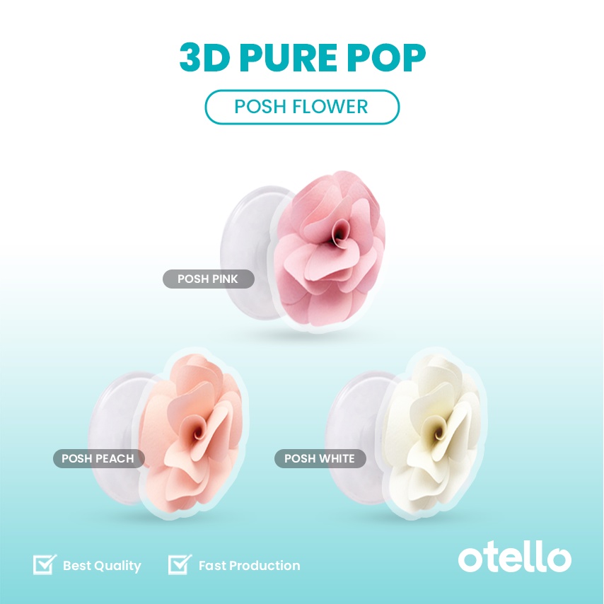 Otello Griptok HP Akrilik Posh Flower Pure Pop Popstand Bunga Popstand HP Floral Pop Stand Bunga Cantik