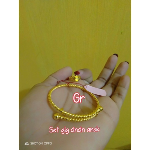 set gelang cincin anak lilit tambang bayi-5 thn