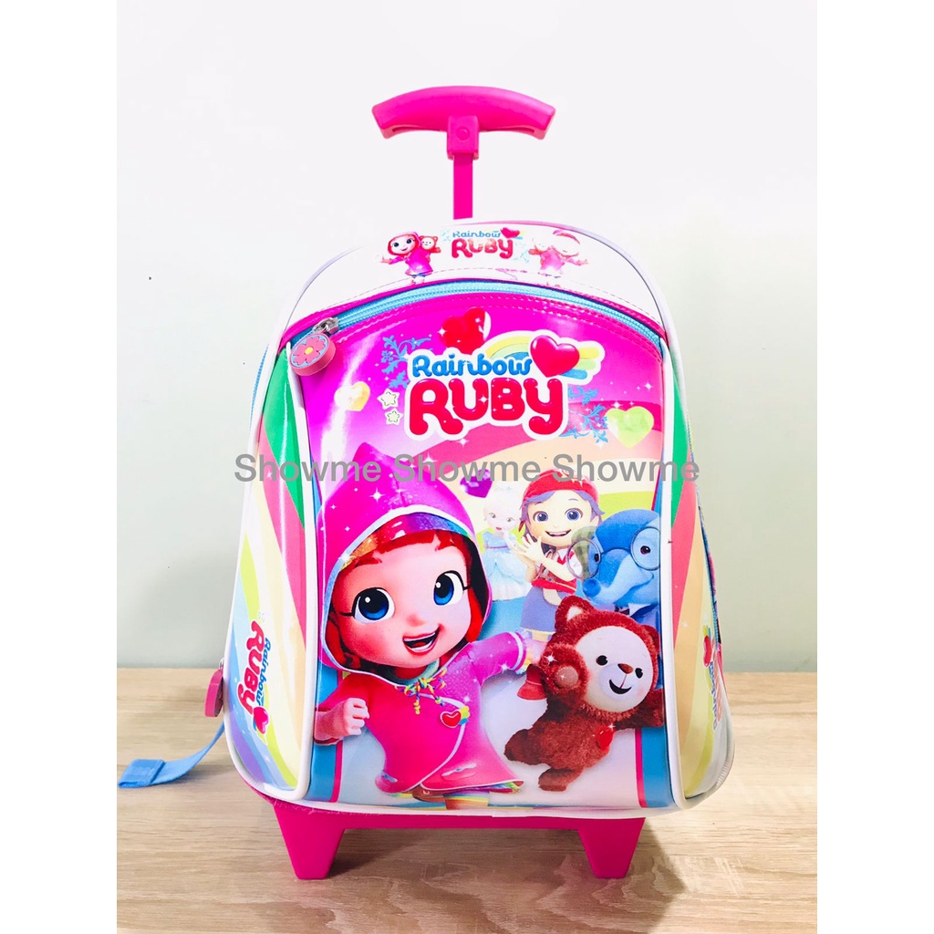 SHOWME TAS TROLI - TROLLEY DORONG ANAK SEKOLAH TK - PLAY GROUP PEREMPUAN LOL BIRU - BATOK GAMBAR BUSA KEKAR