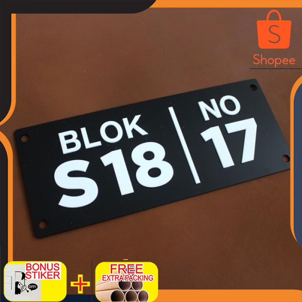 

NOMOR RUMAH ACRYLIC UKURAN 30 X 12 CM TIMBUL Elegan