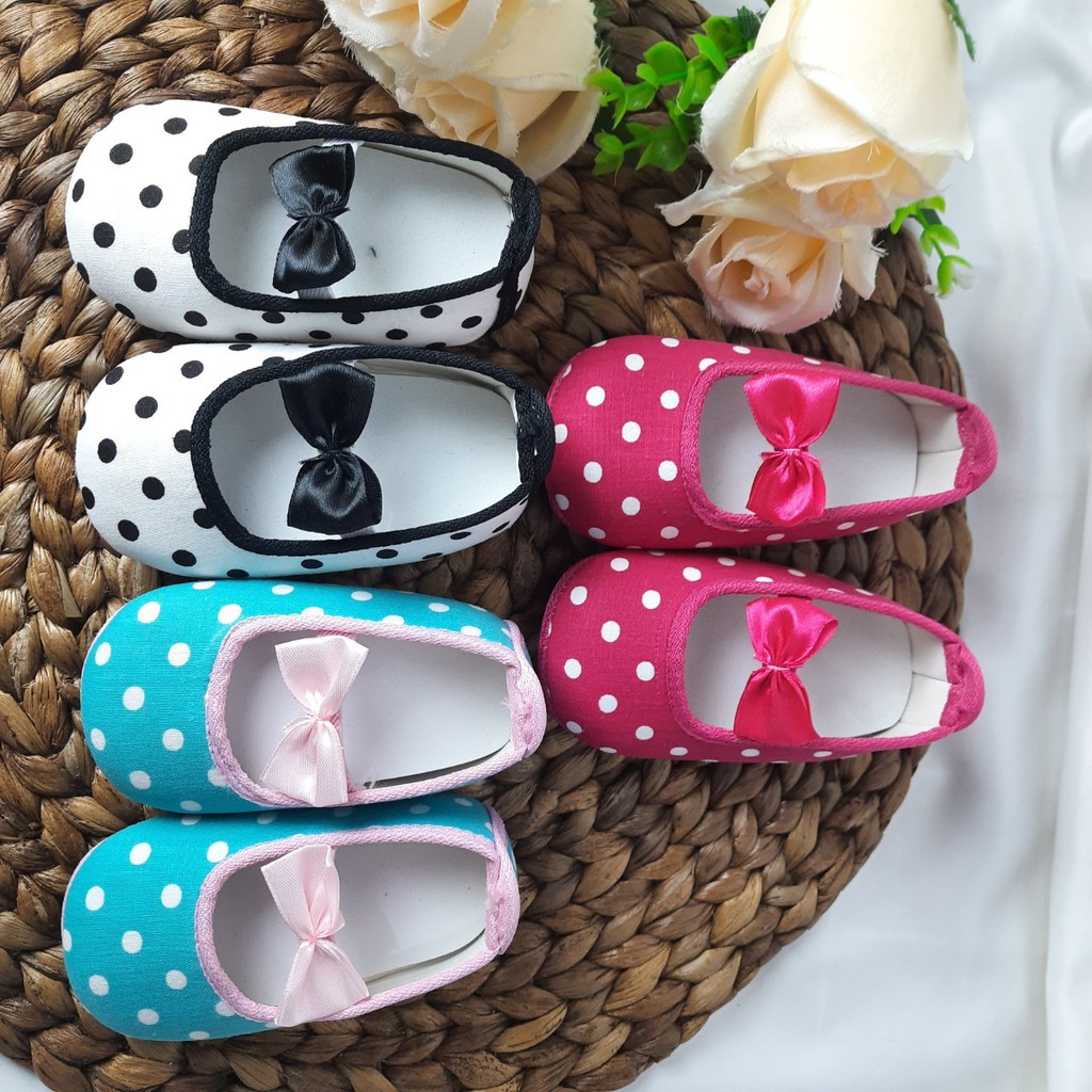 [TAMAN SEPATUKU] SEPATU TRENDY MURAH PREWALKER ANAK PEREMPUAN 0-12 BULAN MOTIF POLKADOT  FPX08