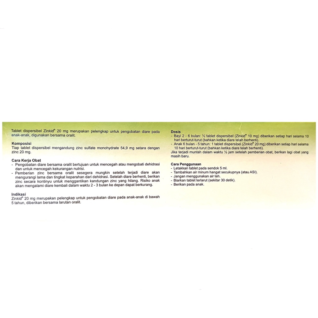 ZINKID ZINC SIRUP 100ML / STRIP ISI 10 / CHILD DIARRHEA MEDICINE /OBAT DIARE ANAK