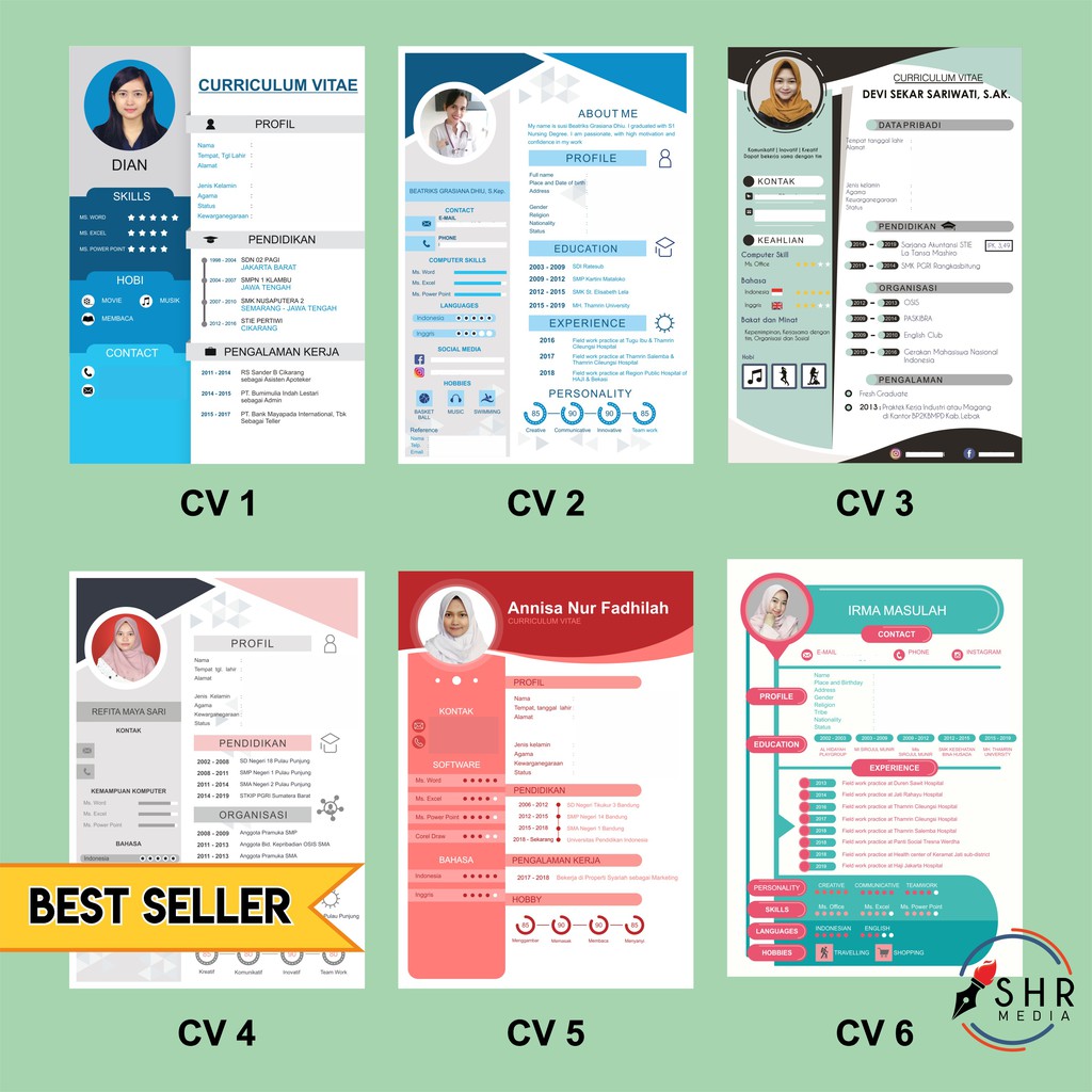 jasa desain pembuatan cv curriculum vitae dan surat lamaran (bahasa  indonesia & inggris)