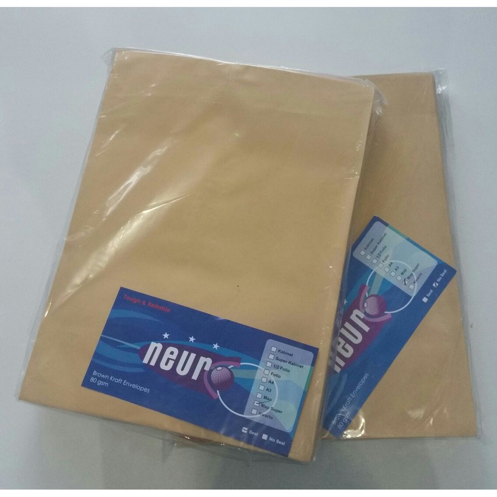  PER PACK Amplop  Coklat  Ukuran  Super Map Neuro 29 x 39 