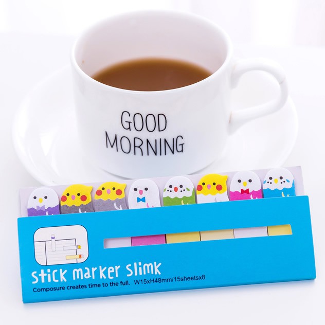 Sticky Note Memo Papers Yuru Series-Bird Blue Cover