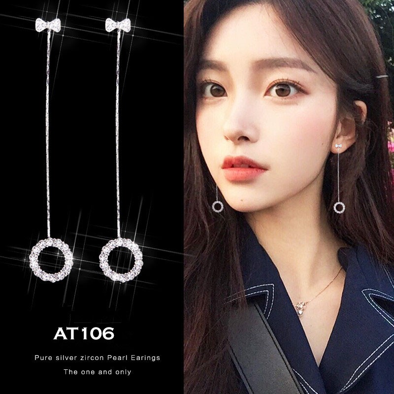 Anting Import Korea Model Panjang Diamond Hewan Pearl