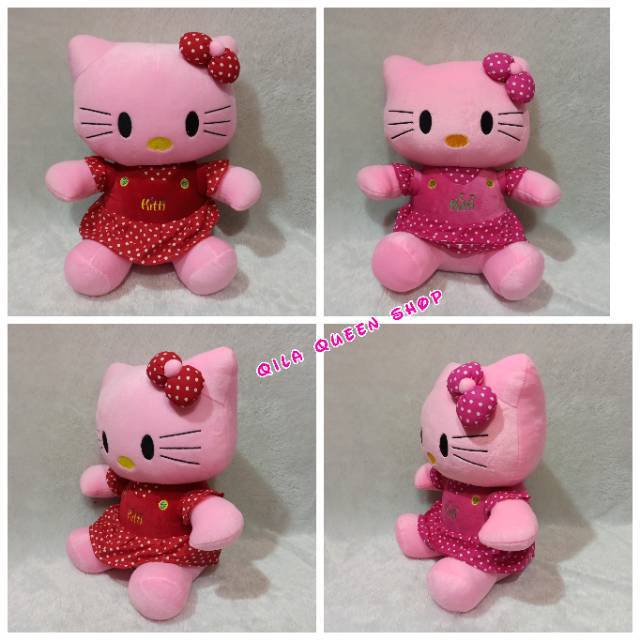 Boneka hello Kitty polkadot XL polos murah 50CM