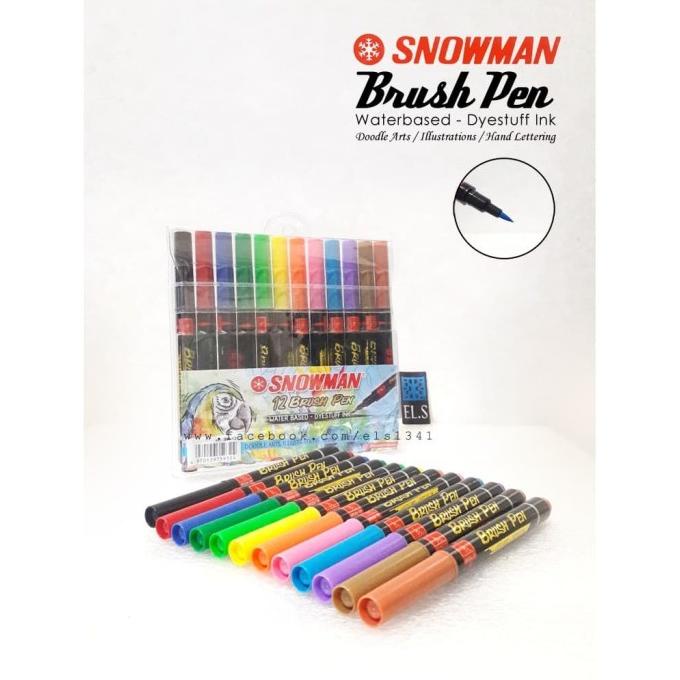 

[[COD]] Brush Pen SNOWMAN 12 Colors Set TERMURAH Kode 126