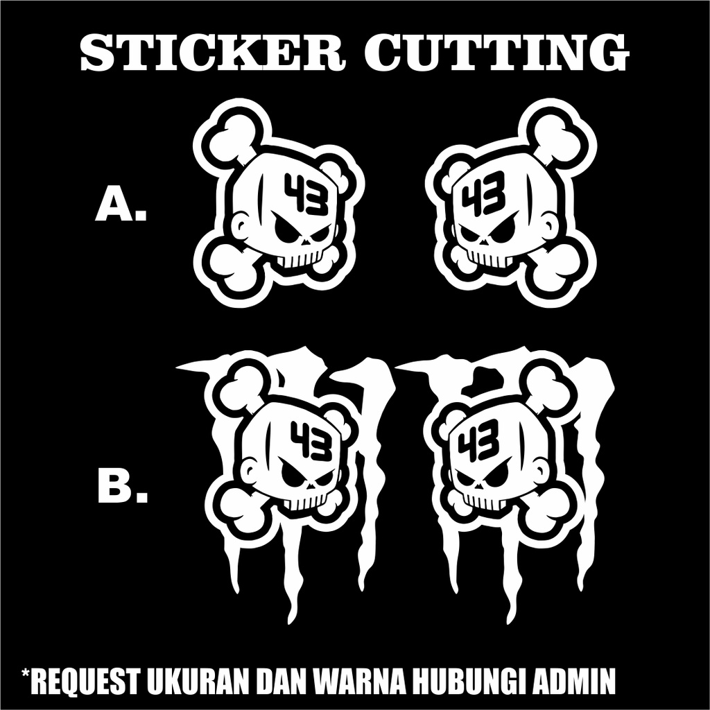 Sticker Cutting Tengkorak Monster