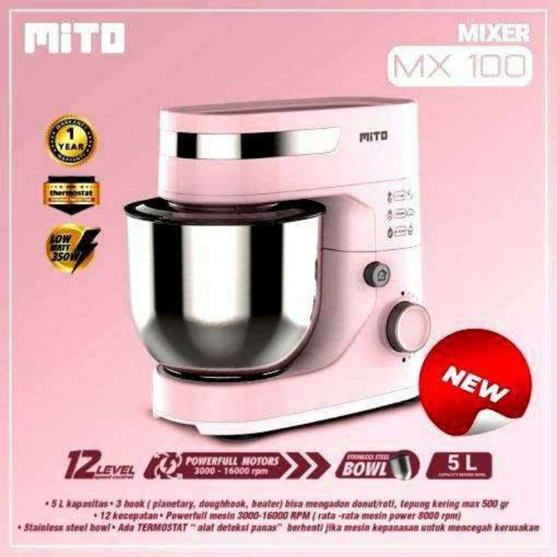 MITO STAND MIXER MX100 KAPASITAS 5 LITER TERBARU - MX 100 5L