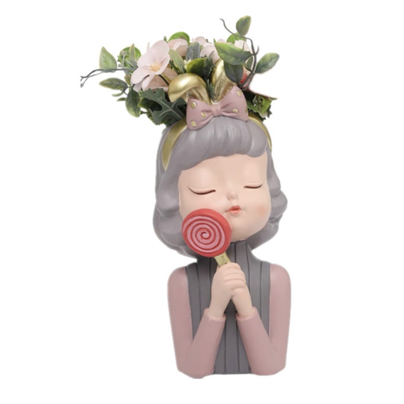 Siy Cetakan Pot Bungatanaman Bahan Silikon Desain Gadis Lucu Untuk Dekorasi Diy