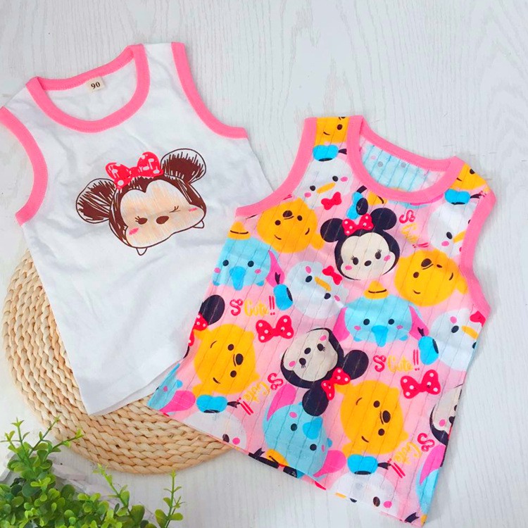 Baju Anak Singlet Tsum Tsum Minnie Mickey 1 Set