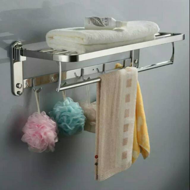 Rak  Handuk stainless 304.Gantungan Handuk stainless. Rak Handuk Tekuk