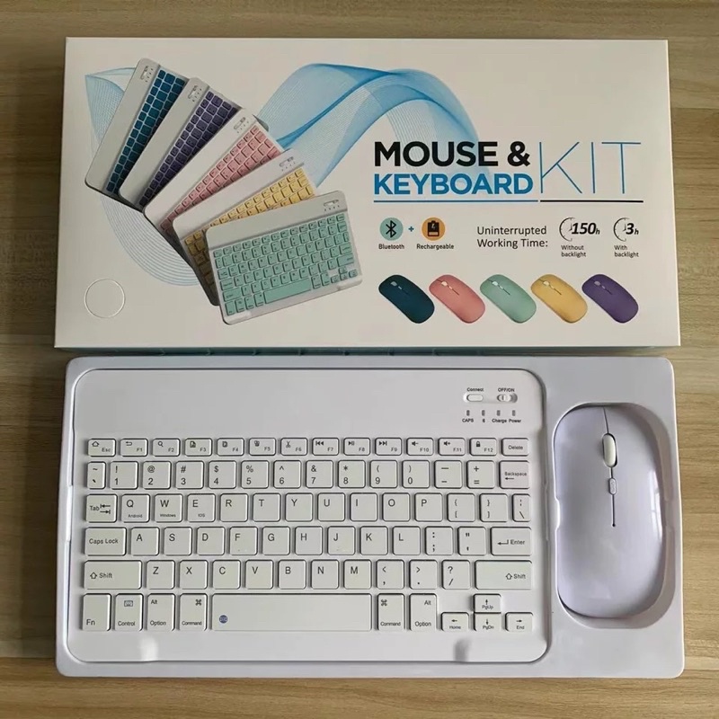 Wireless Bluetooth Mouse Keyboard Set Lightweight Portable for iPad Samsung Xiaomi Phone