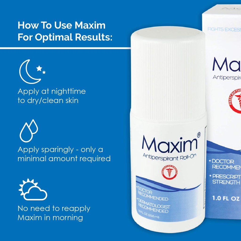 Maxim Antiperspirant 15% Deodoran Roll-On 20ml - Solusi Keringat Berlebih di Ketiak (Bundling 3pcs)