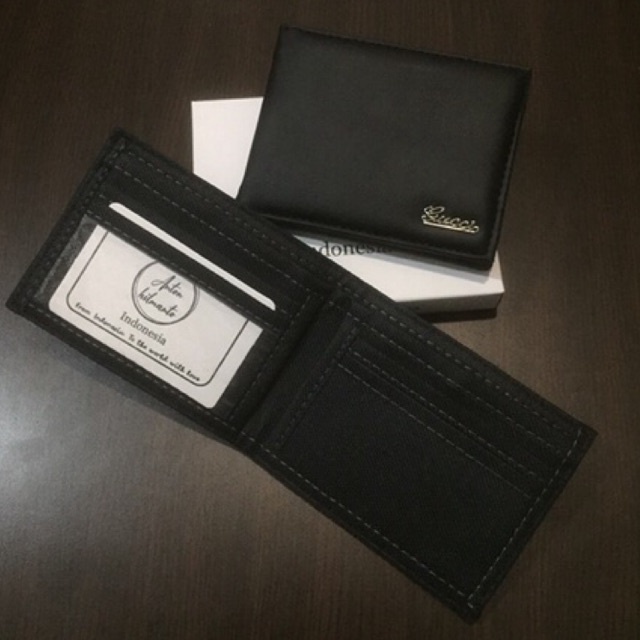 [AHLMN] Dompet lipat dua simpel elegan, bahan sintetis murah meriah #dompet #dompetpria dompet
